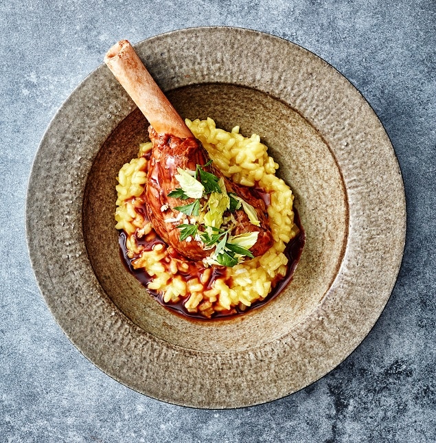 Lamsschenkel a la Milanese met gremoulata